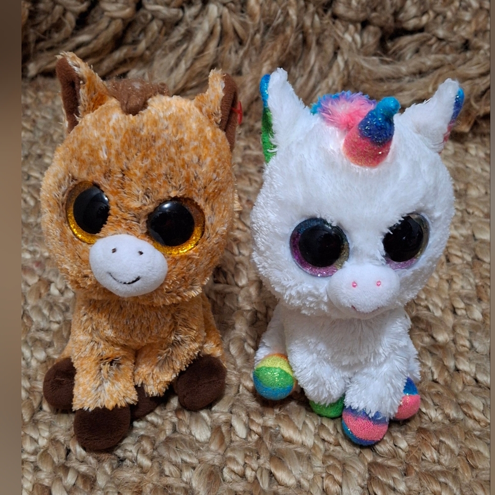Ty beanie boos pixy unicorn & horse 6" toys girls zoo fantasy eyes fun
